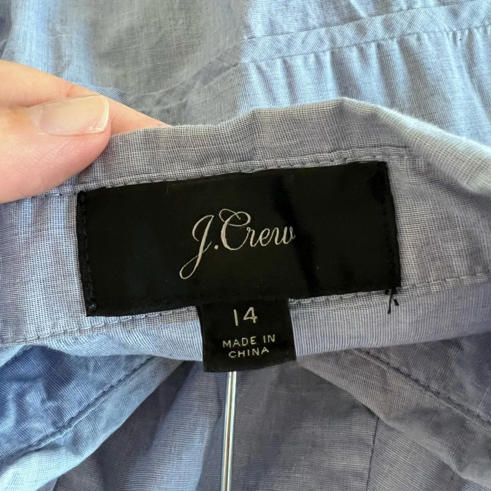 Classic cotton tie-waist shirtdress w/POCKETS. Size 14 (fits small) - Picture 7 of 11